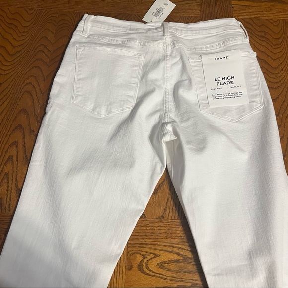 NEW Frame Le High Flare Jeans in White Sz 31 Retro 70s Inspired Style Boho - Picture 11 of 16